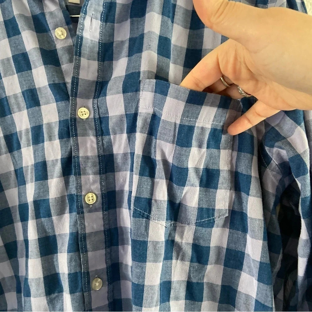 Sonoma Plaid Button Down Shirt Mens Large Classic Long Sleeve Casual Academia - Picture 8 of 12